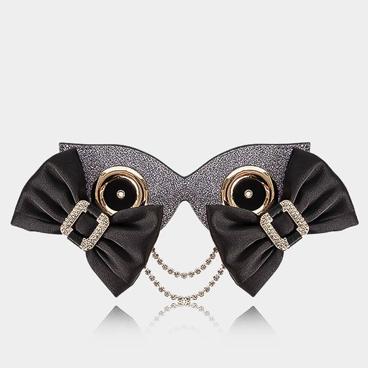 Accessoire de sac - Masque détachable - Nœud en soie / Boucle en strass pour la vente par WANACCESSORY