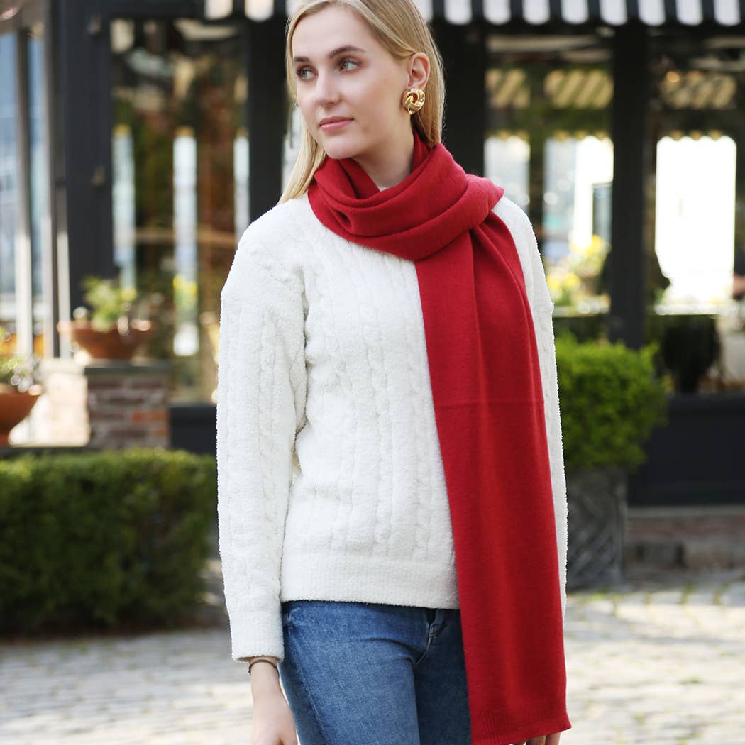 Fashion City - Wholesale Scarf - Women's - Solid Color Soft Ribbed Oblong Scarf5