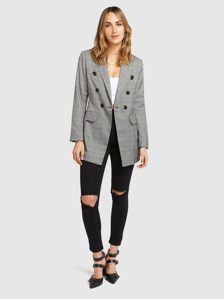 belle & bloom - Wholesale Blazer – Women's - Too Cool For Work Plaid Blazer3