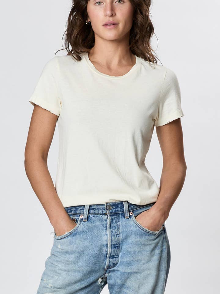 Lé Distress Tee for wholesale by Ragabond Studio