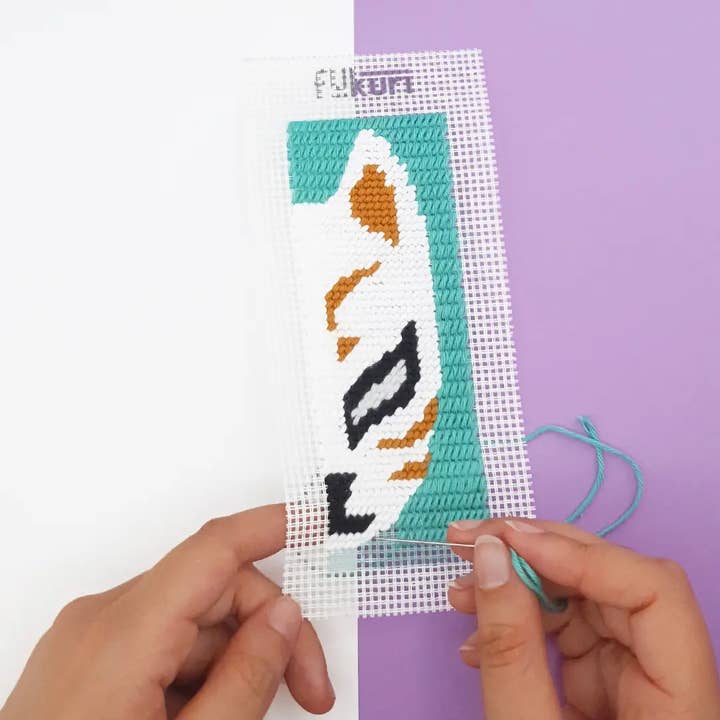 Kreuzstich-Set - DIY - Lesezeichen Kitsune für den Großhandel von Fukuri