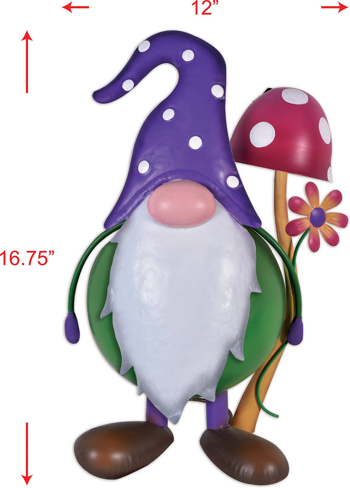 Sunset Vista Designs - Vendita all'ingrosso Gnomi da giardino - Scultura solare con cappello viola2