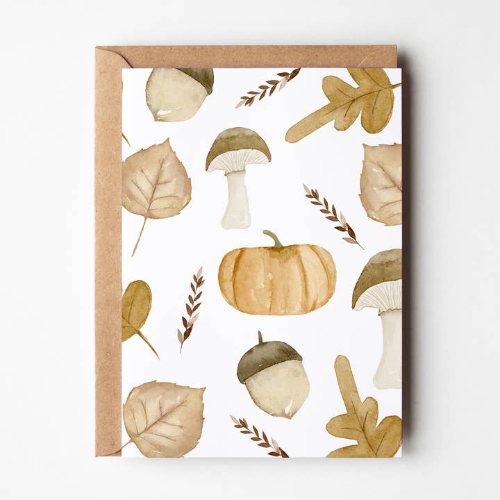 Cute Fall Pattern Greeting Card for wholesale by modbymae