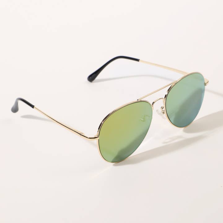 ASSORTED COLOR Classic Aviator Dark Tinted Fashion Sunglasses for wholesale on Faire6