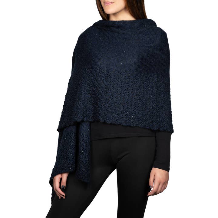 Assia di Brunetti Federica e C. s.a.s. - Vente Châle – femme - Kim - Étole ajourée à sequins en mélange laine mohair9