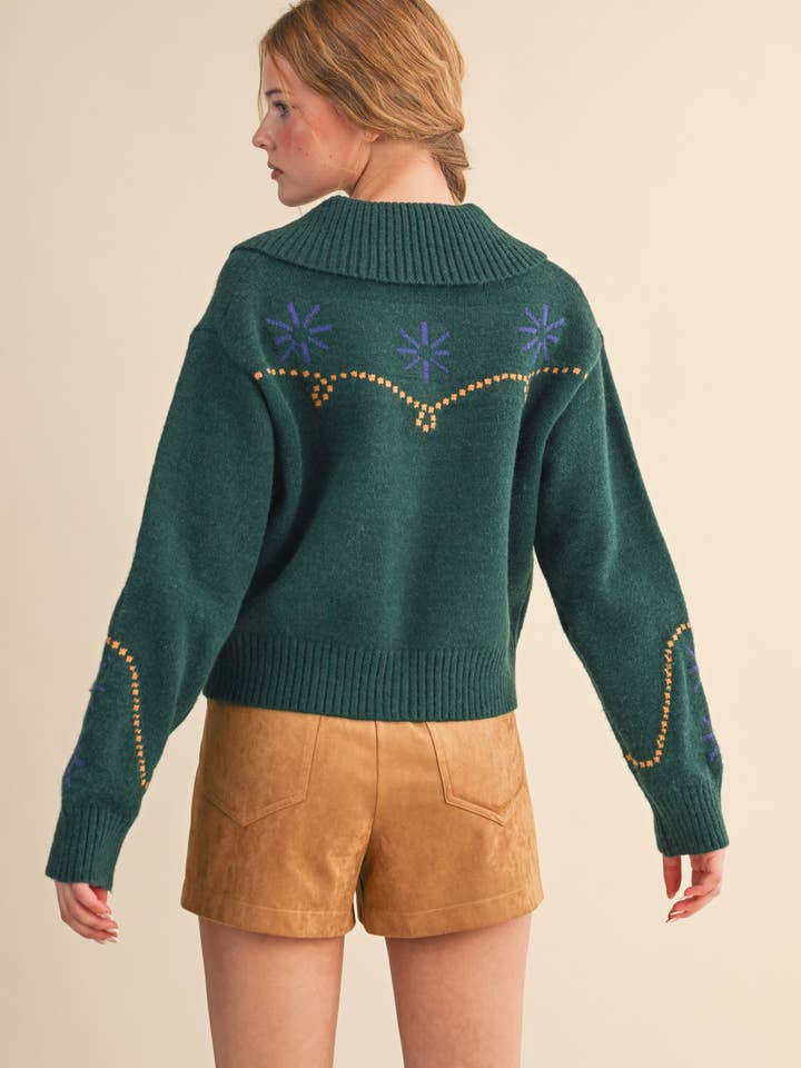 &MERCI - Wholesale Cardigan - Women's - WESTERN DESIGN SWEATER CARDIGAN MSW1121715