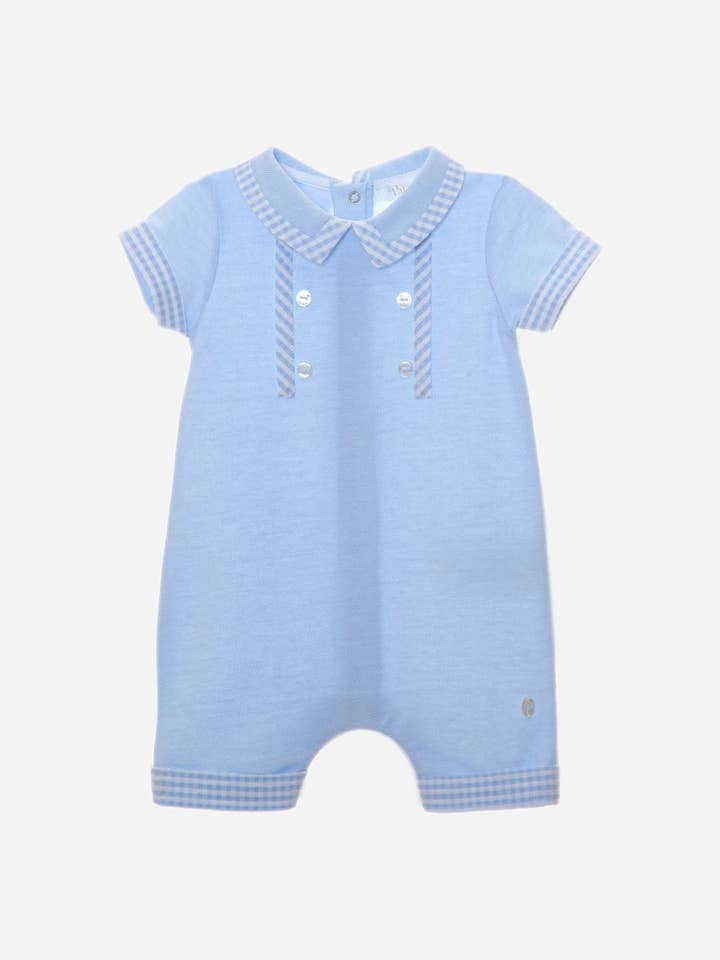 Babygrow de rapaz em jersey azul por atacado de Patachou