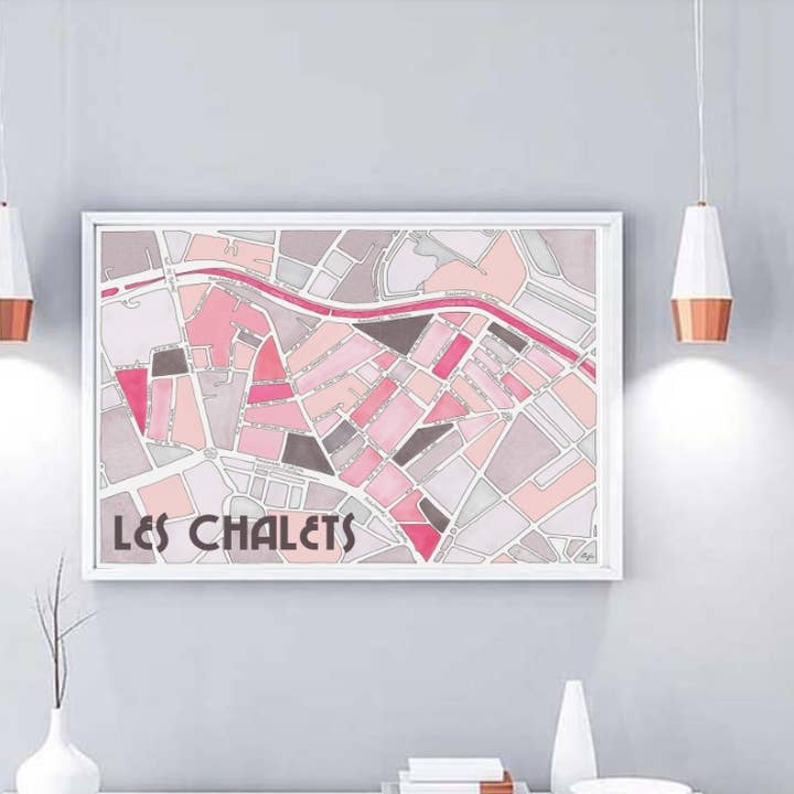 Poster Les CHALETS, TOULOUSE - Progetta mappe della città per la vendita all'ingrosso da parte di EmYLo