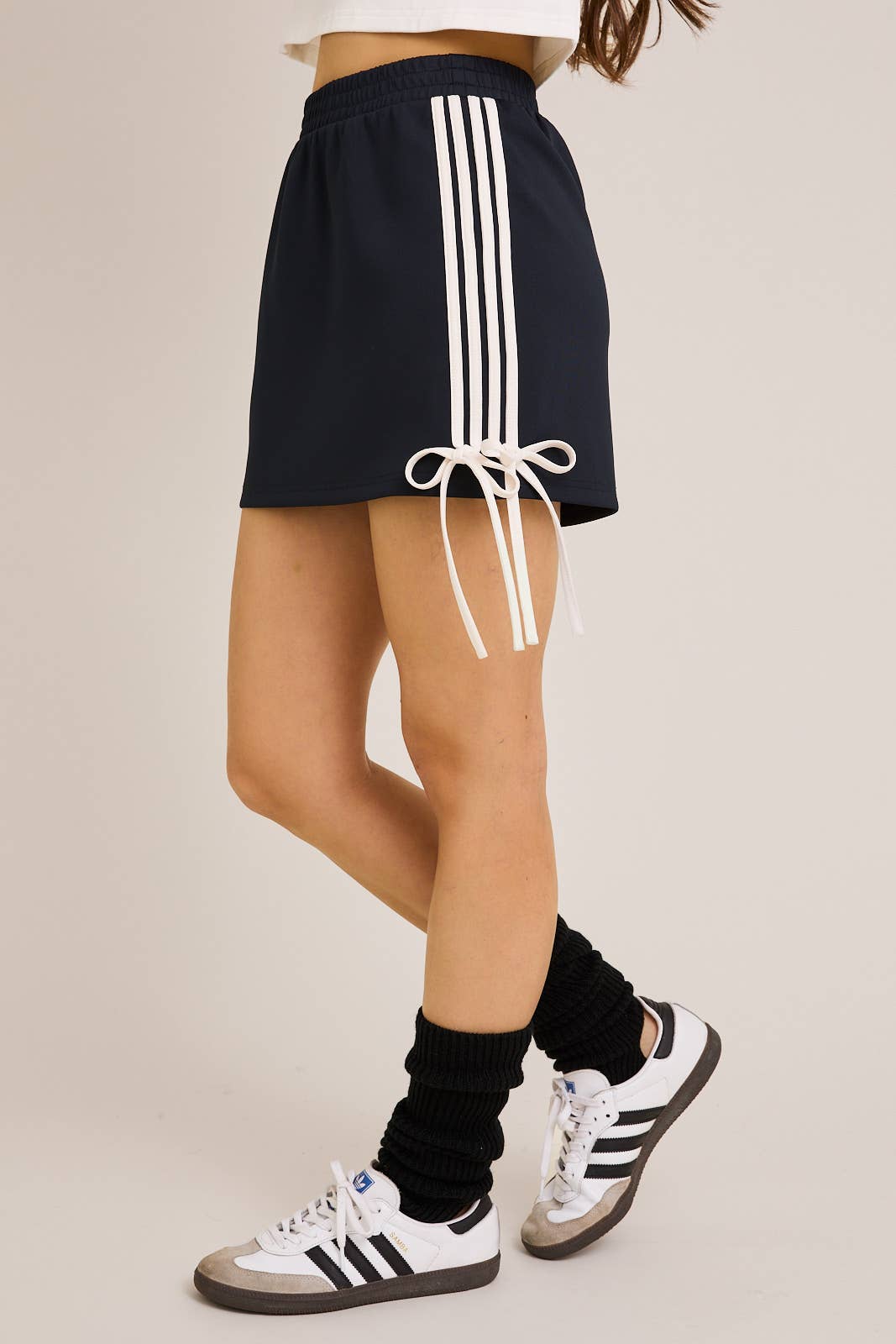 LE LIS - Wholesale Skirt - Women's - BOW DETAIL TRACK MINI SKIRT0