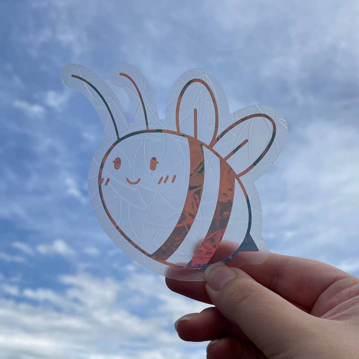 Bee Sun Catcher Sticker Decal for wholesale by LaRynn Sticker Co.