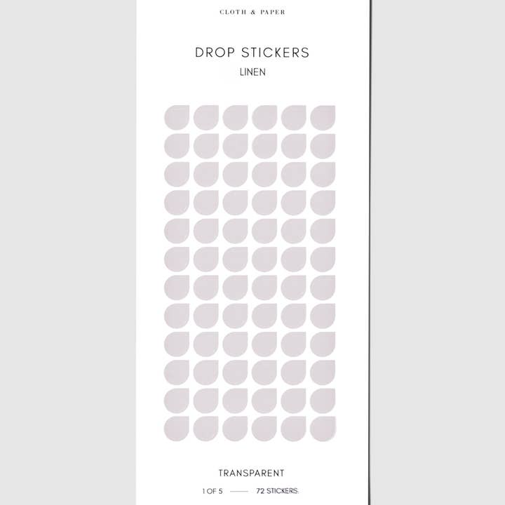 Cloth & Paper - Wholesale Sticker - Minimal Shape Sticker Set | Transparent | Drops37