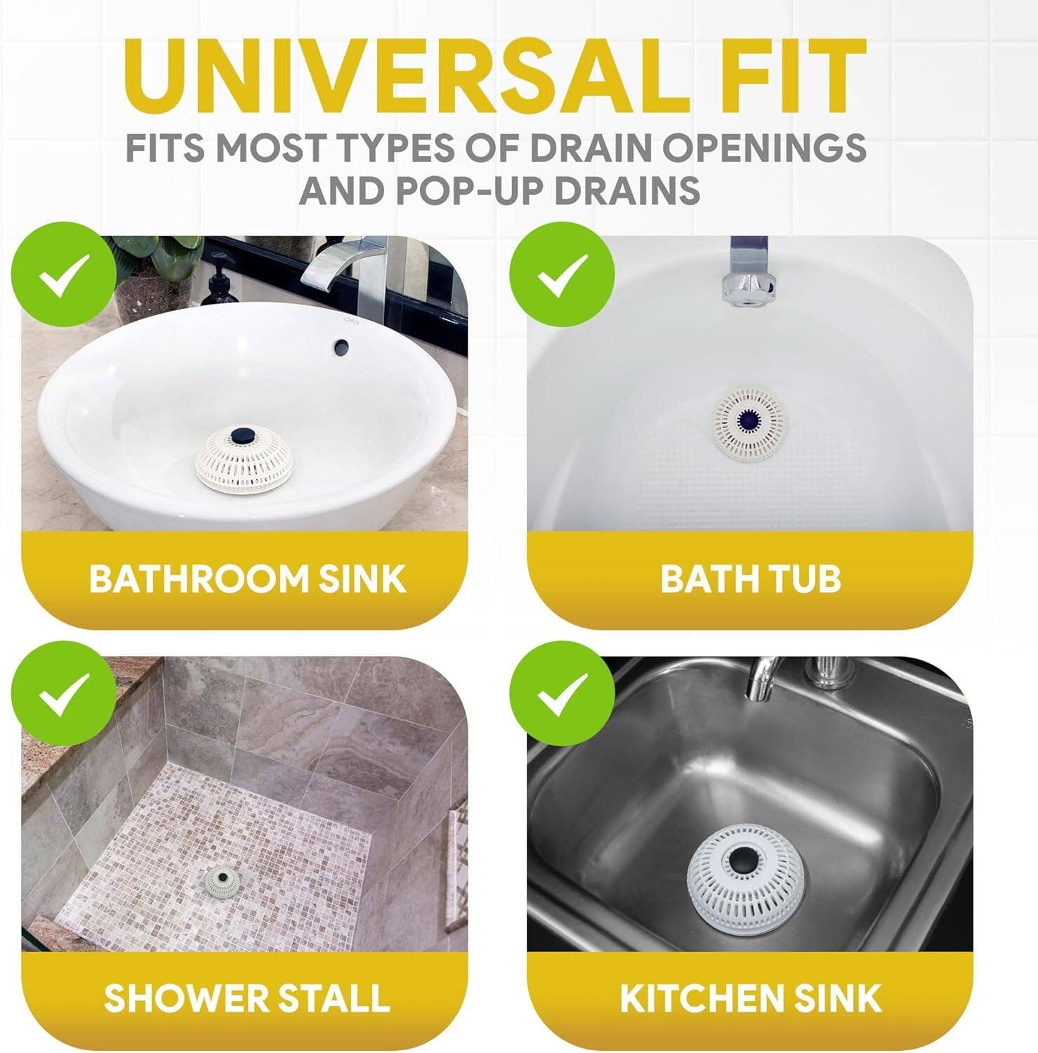 TubShroom - Wholesale Sink Strainer/Stopper - ShowerShroom Stealth Shower Hair Drain Catcher - Hair Stopper for Shower Drain, Bathtub, and Bathroom Sink5