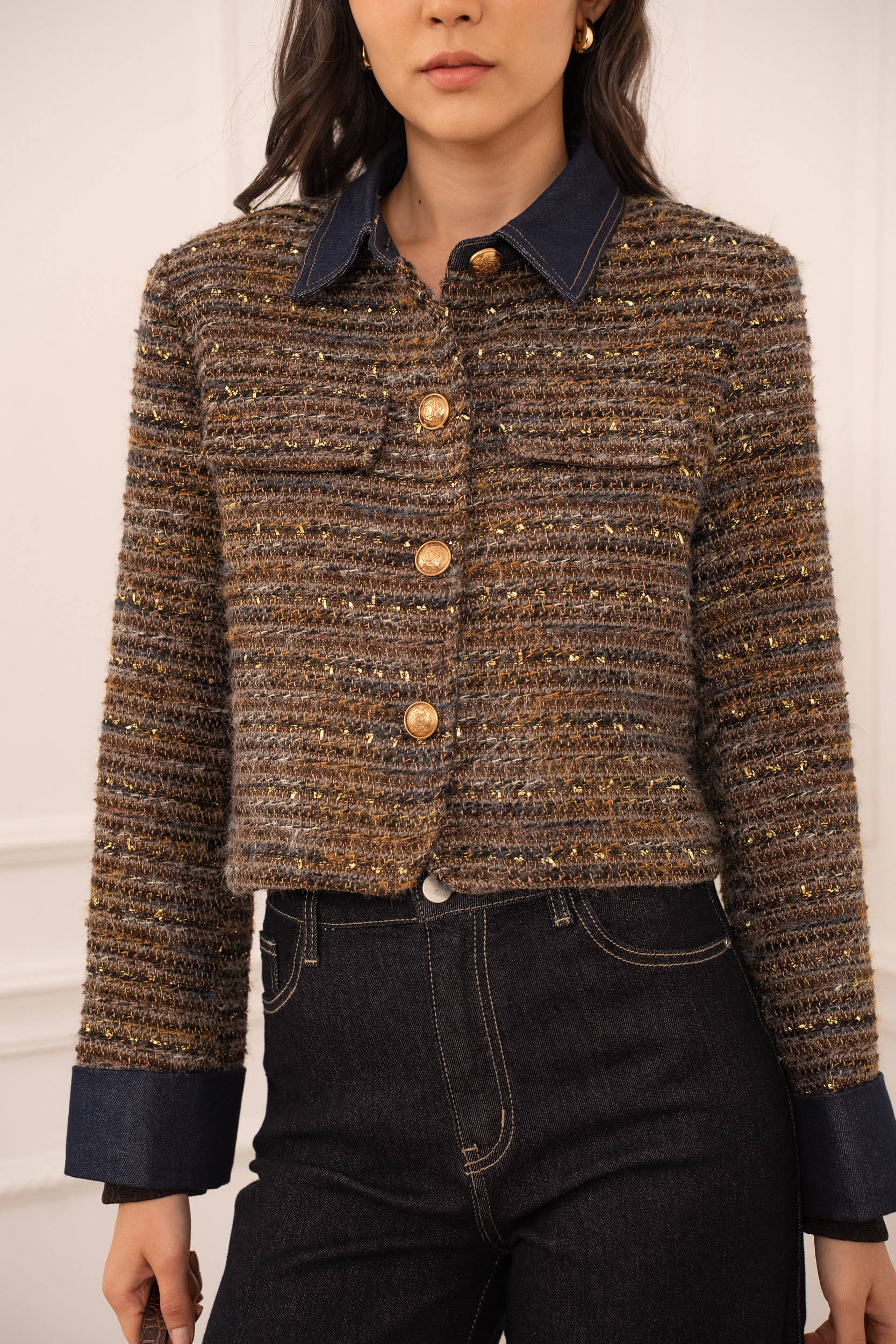 CHOKLATE PARIS - Wholesale Jacket - Women's - Élise jacket in tweed & denim - CK085085