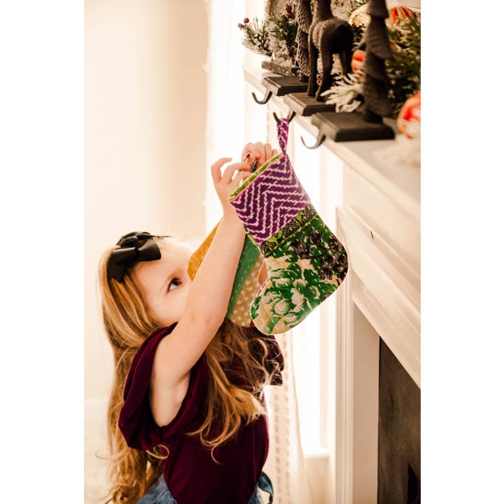 Asha Project - Wholesale Holiday Stocking - Mini Kantha Stocking