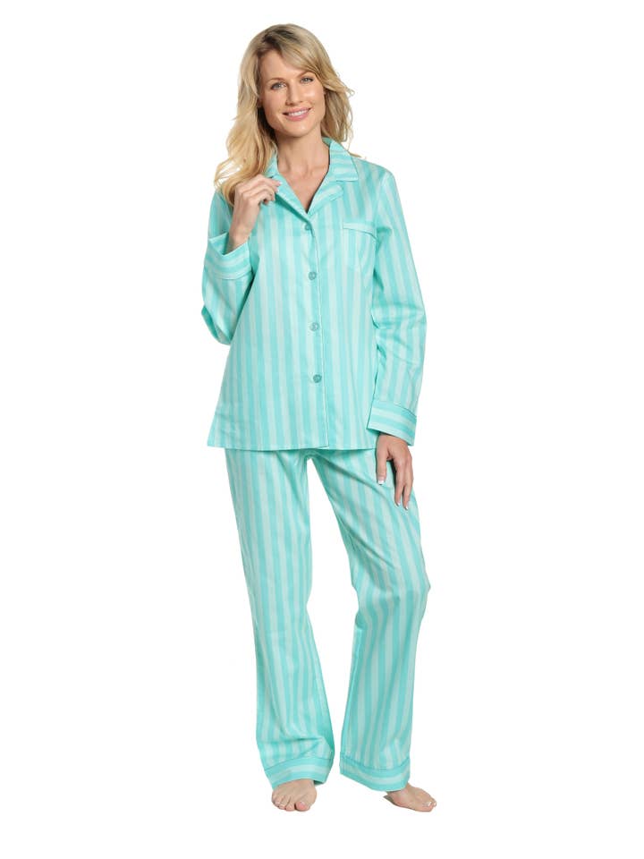 Noble Mount - Wholesale Sleepwear Set - Women's - Women's 100% Cotton Poplin Pajama Set
