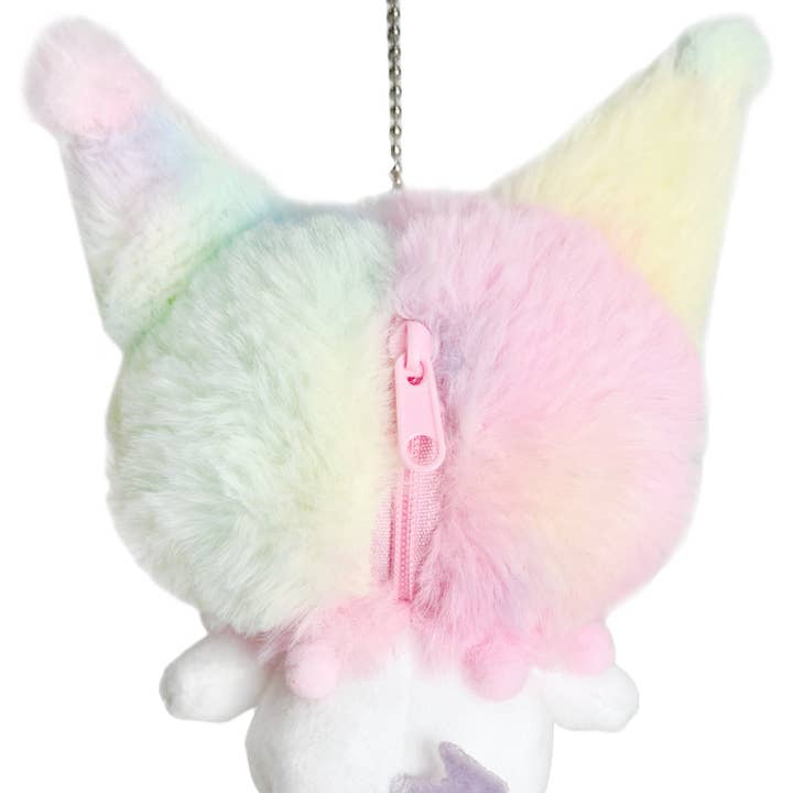 LASR - Vendita all'ingrosso Portachiavi - Donna - Portachiavi Mascotte a Catena con Peluche Arcobaleno Pastello Kuromi di Sanrio