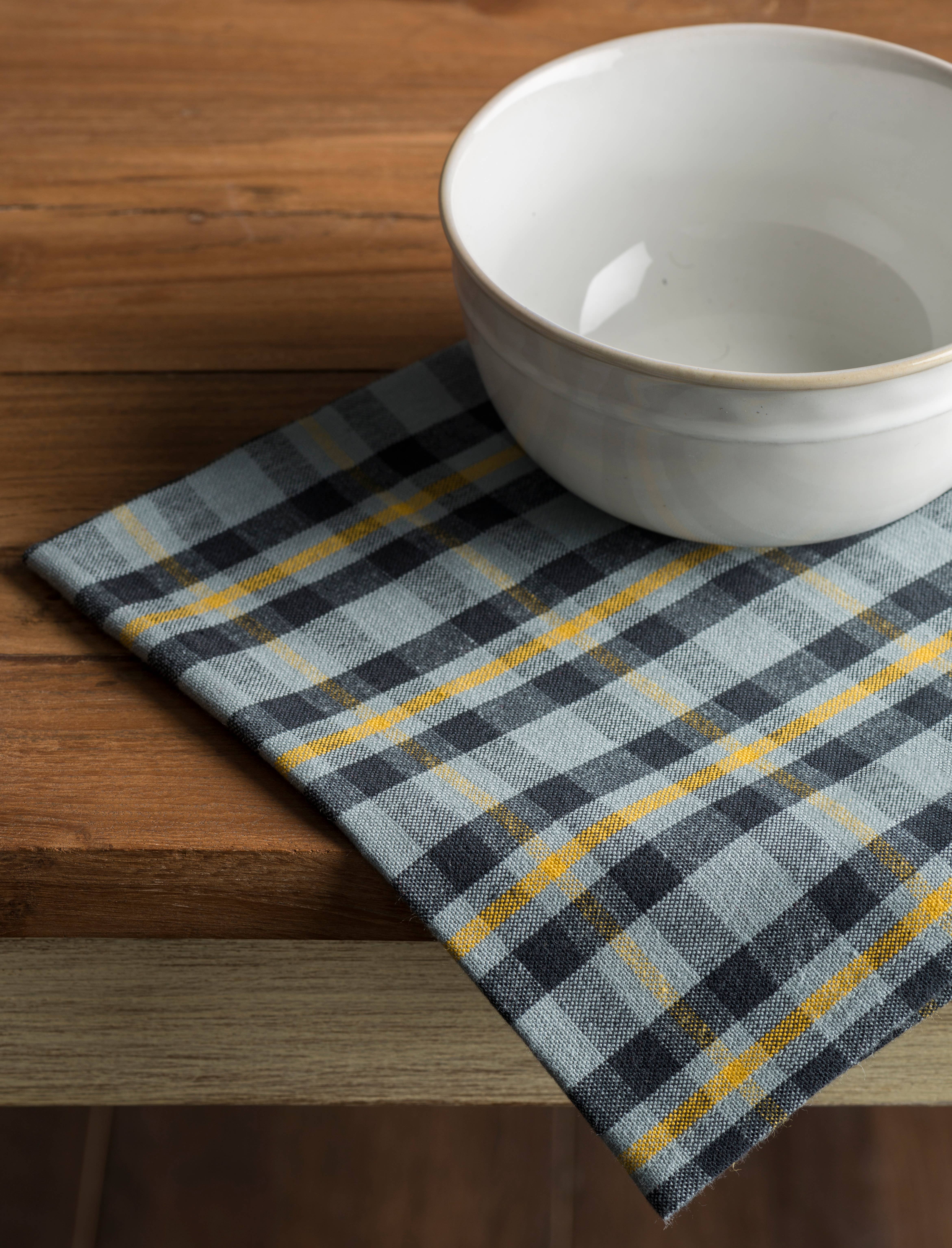 MDH - Yarn Dyed Checks - Wholesale Dinner & Cloth Napkin - Napkins 100% Cotton 18" x 18" -Set of 6-Stretch Limo Zealand6