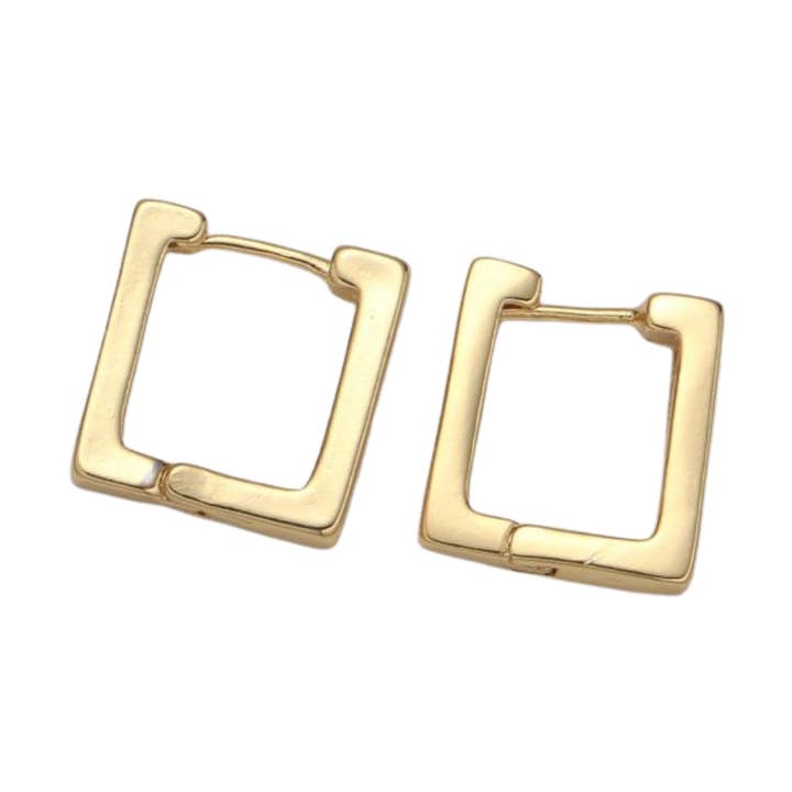 Aros cuadrados chapados en oro para venta al por mayor de Tumbleweed Shop and Studio LLC