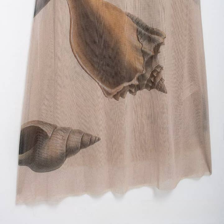 Beige Seashell Mesh Dress - Elegant French Design_CWDMD5797 for wholesale on Faire5