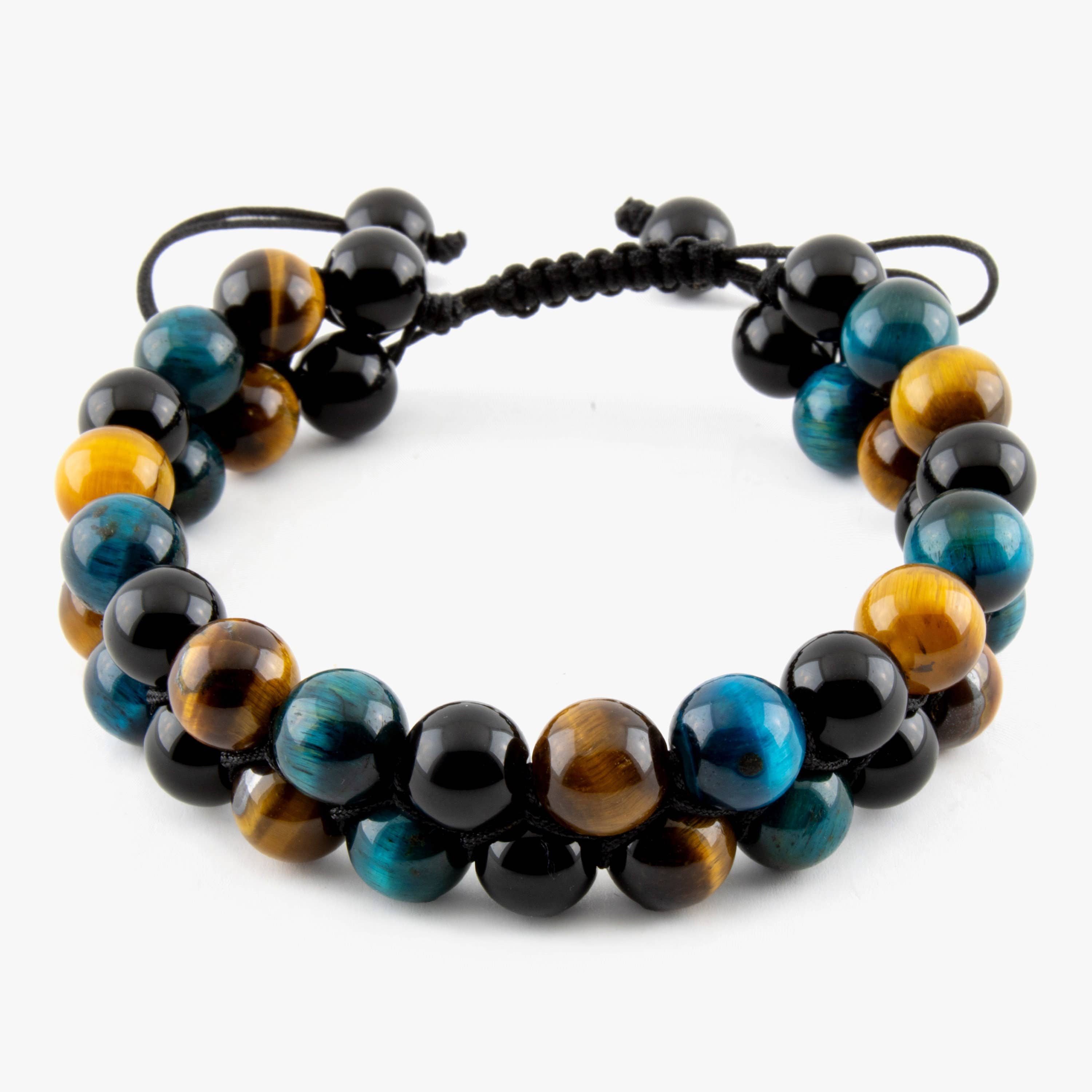 Mana Gallery – Engroshandel Perlearmbånd – Dobbeltlags blåt tigerøje, brunt tigerøje2