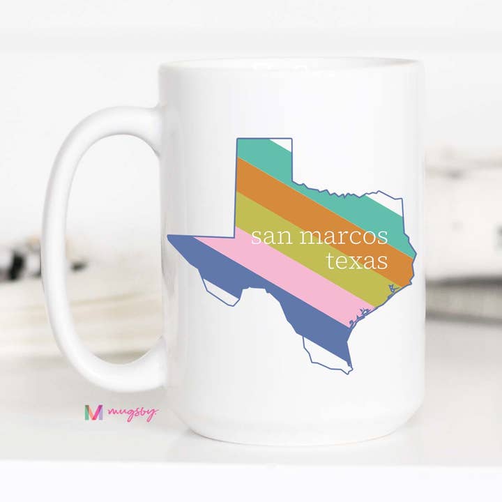 Pastel City State Mug, Personalized Mug, Custom Cup, City for wholesale by Mugsby