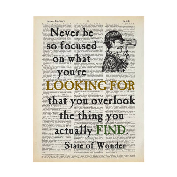 Never be so focused | Dictionary Print | Vintage Book Art for wholesale by Bookish Birds
