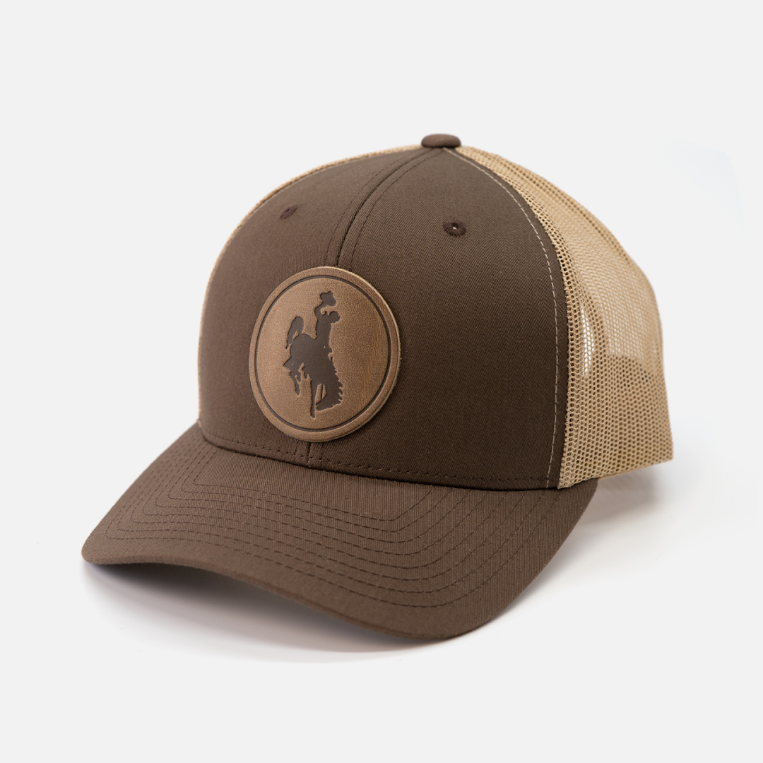 Range Leather Co. - Wholesale Trucker Hat - Unisex - Steamboat Hat - University of Wyoming Leather Patch Hat9