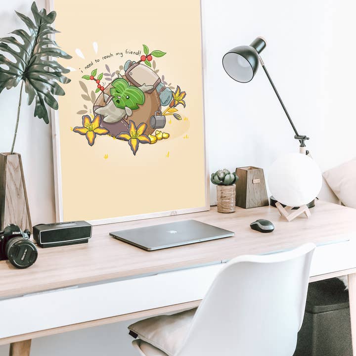 Sarah May Arts – wholesale Art print – Korok Backpack Art Print | Legend of Zelda Floral Art