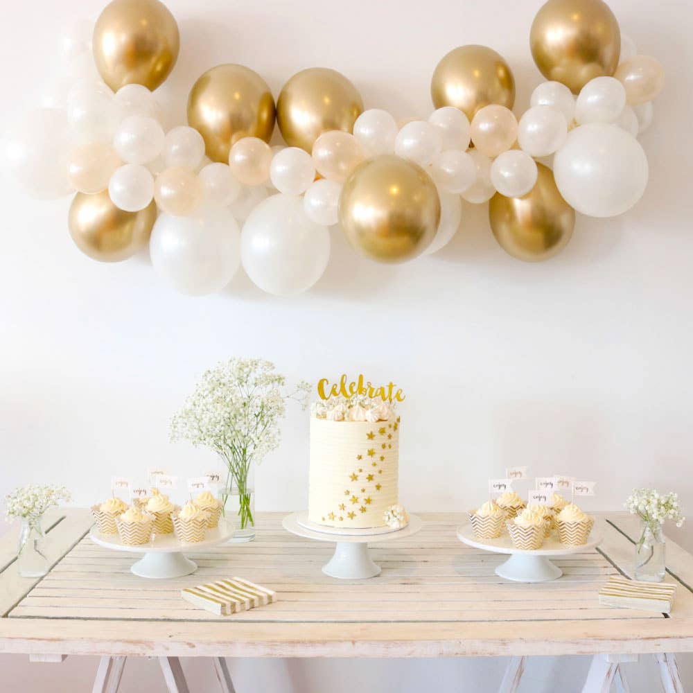 Illume Partyware - Wholesale DIY craft kit - Balloon Garland Kit DIY - Gold & White6