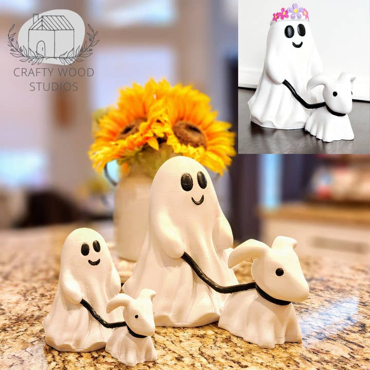 Ghost Walking Dog, Halloween Ghost Dog, Halloween Display for wholesale by Crafty Wood Studios