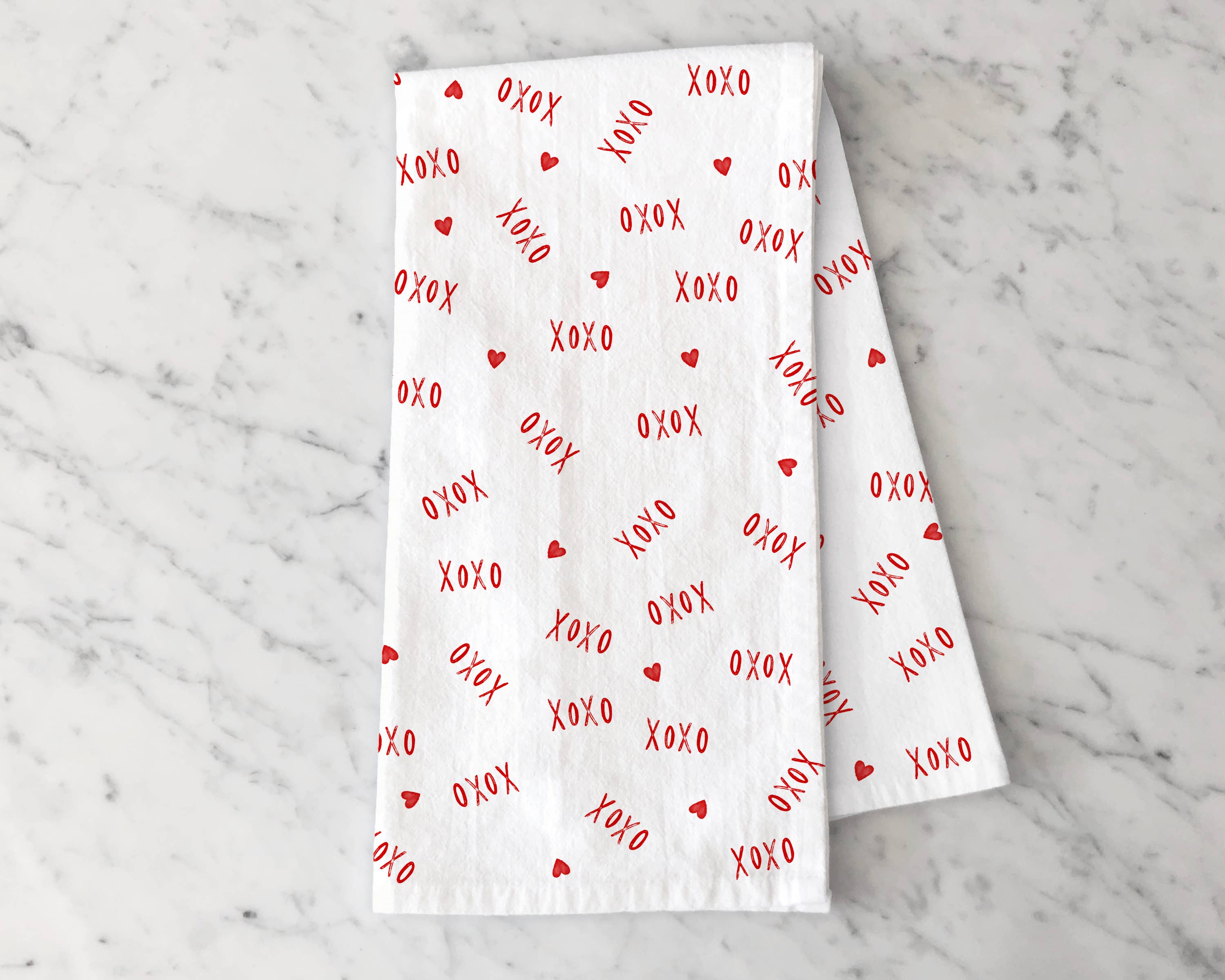 Susan Case Designs - Wholesale Tea Towel - XOXO Hearts Tea Towel – Valentine Kitchen Decor Gift0