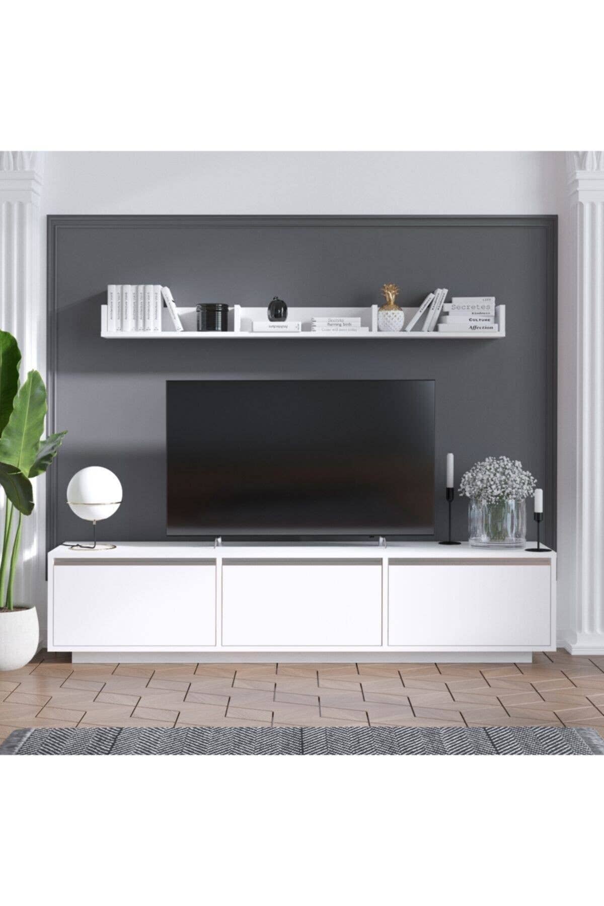 Multi Colored Decormet Prag TV Unit White for wholesale on Faire3