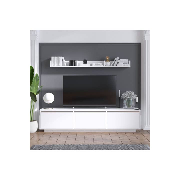 Multi Colored Decormet Prag TV Unit White for wholesale on Faire3