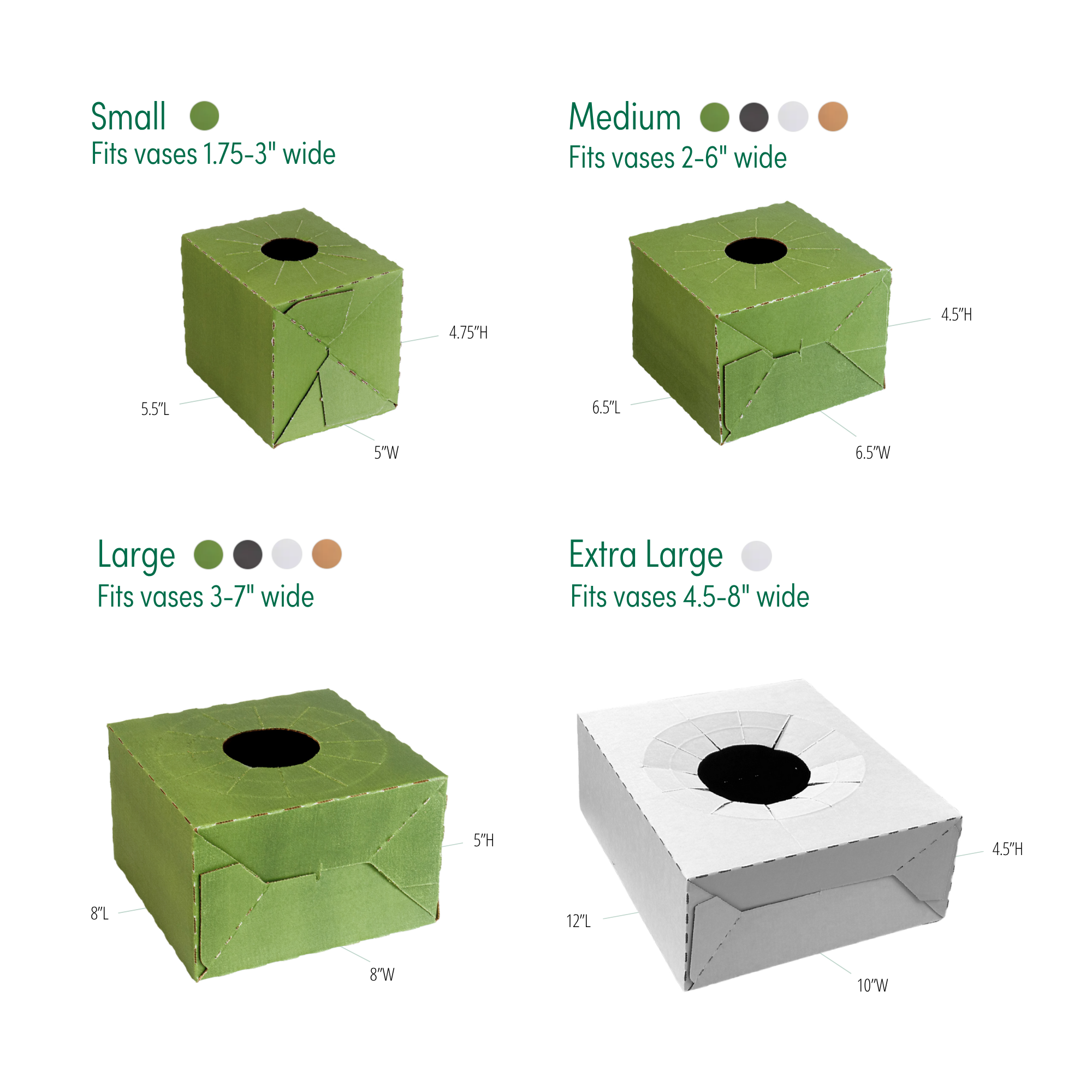 Jacobson - Wholesale Fresh Cut Flowers - 10PK - Pop Up Floral Delivery Box Vase Transport - S/M/L/XL0