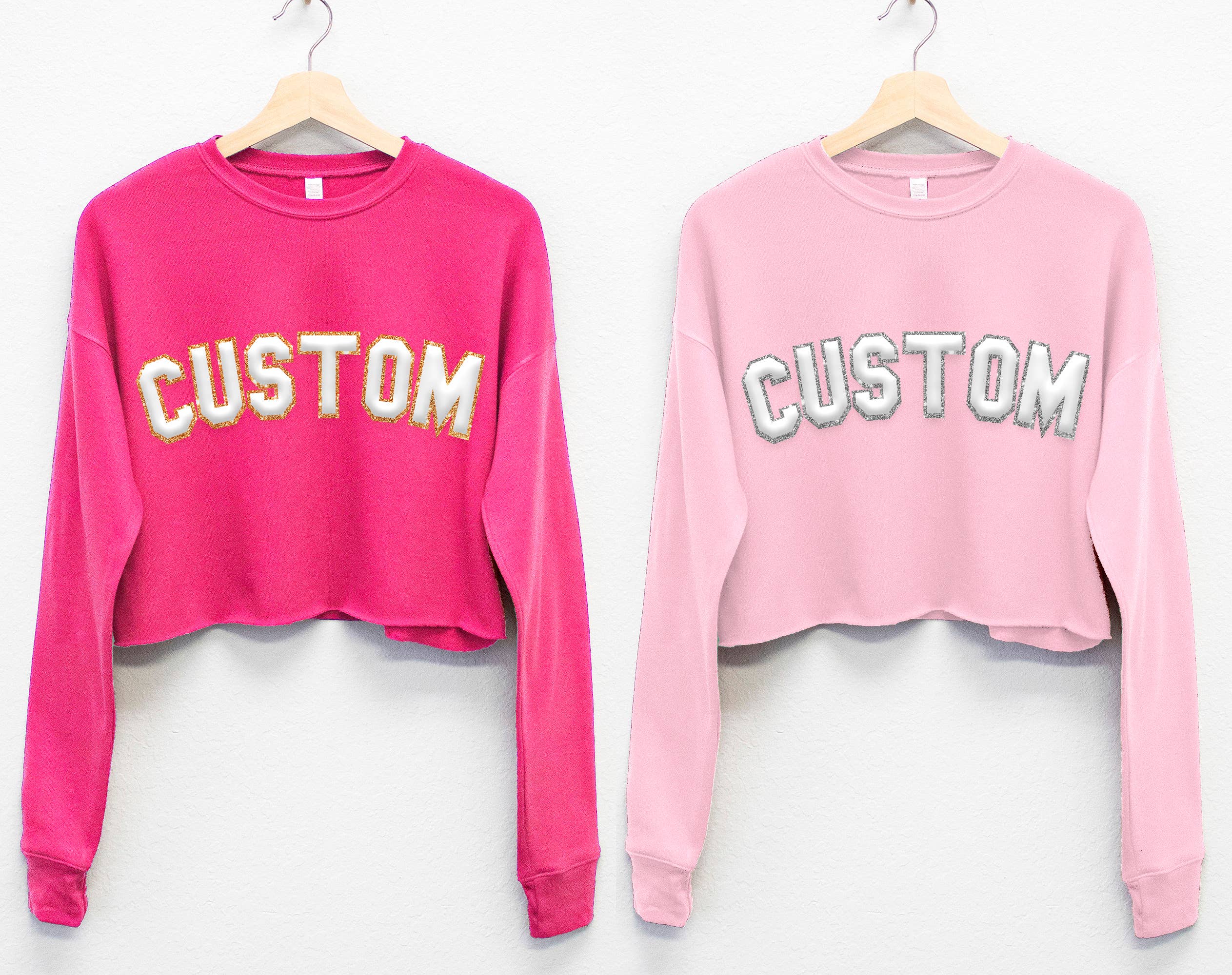 Nobullwoman Apparel - Wholesale Graphic Sweatshirt - Women's - CUSTOM Embossed BLOCK Puff Print & GLITTER Crop Sweatshirt1