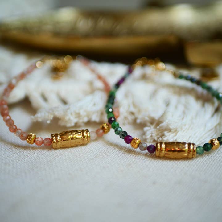 RUBY ZOISITE OR SUNSTONE GANDA BRACELET for wholesale by GINANDGER