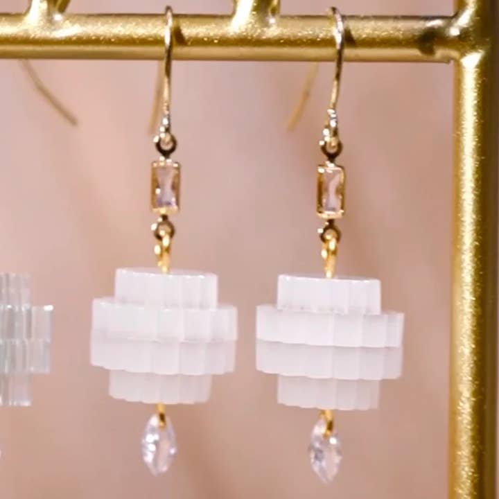 Lassoed Moon - Wholesale Dangle Earrings - Teeny Tiny Crystal Chandelearrings6