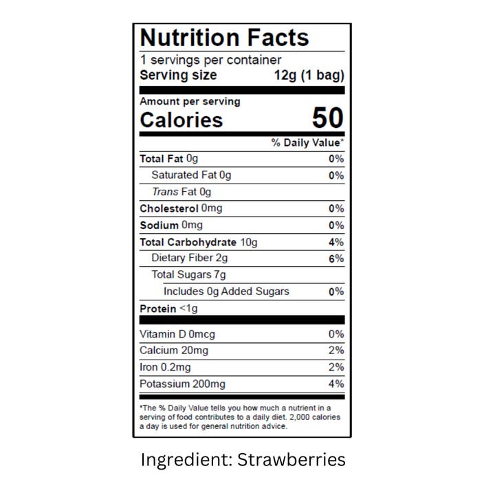 Crispy Green - Wholesale Dried/Dehydrated Fruit - Freeze Dried Strawberry 12g, Single