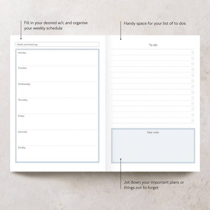 The Personalised Stationery Company Ltd – wholesale Planerare – Undated Diary Planner ”Diary” | Vecka att se