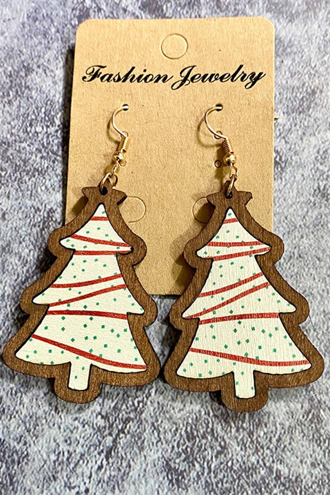 UNISHE - Wholesale Hangende/ronde oorbellen - Geruite kerstboomoorbellen MOQ 5 stuks XC0043