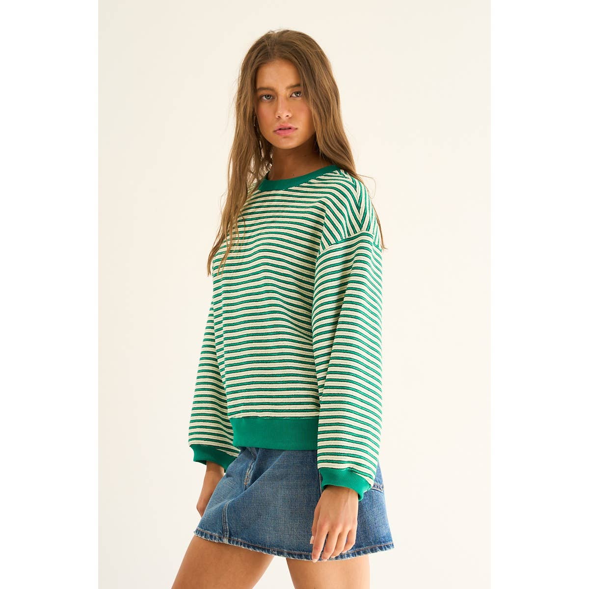 The GREii - Wholesale Sweatshirt - Women's - Relaxed Striped Pullover8