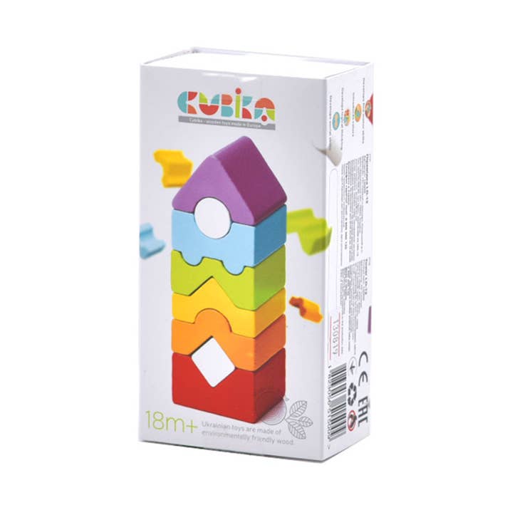 AJ Aguiar - Wholesale Stacking Rings Game - Baby - Cubika Wooden Tower 8 Pcs0