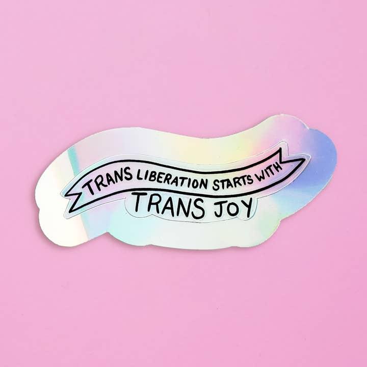 Pegatina holográfica Trans Liberation para venta al por mayor de Little Rainbow Paper Co