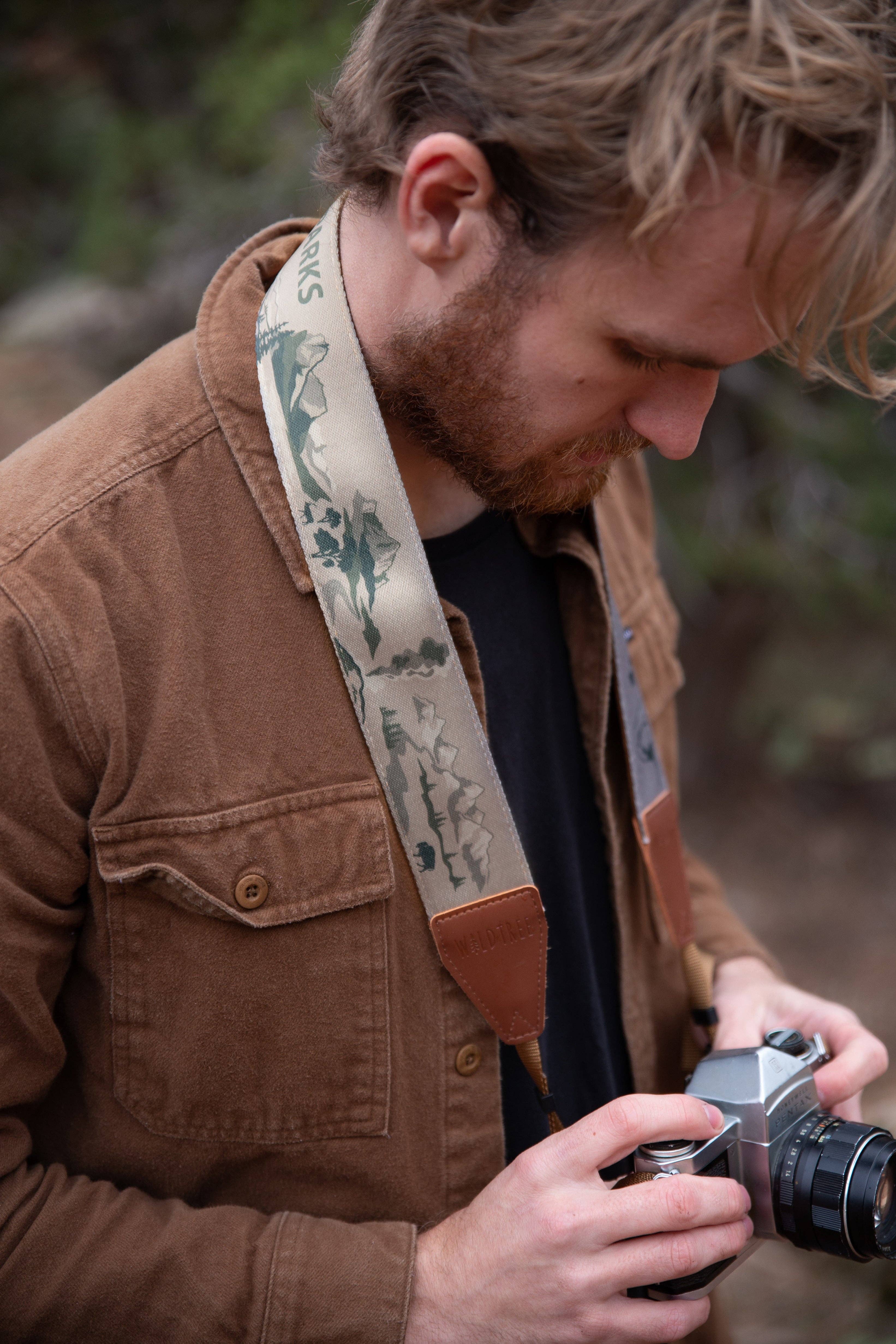 Wildtree – wholesale Kamerarem – National Park Inspirerad Kamera Strap brun10