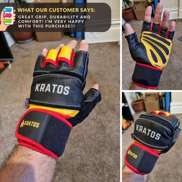 Weight Lifting Gloves Workout Gym Gloves Fitness Gloves Training gloves Leather for wholesale by Kratos