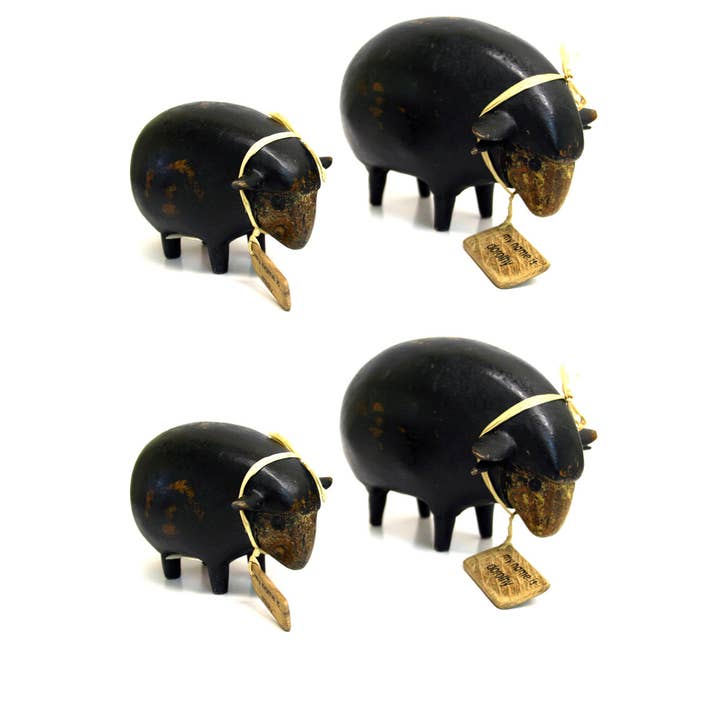 Conjunto de 4 Raíces de Bambú Oveja Negra para venta al por mayor de Housewares & Tabletops by Contrast Inc.