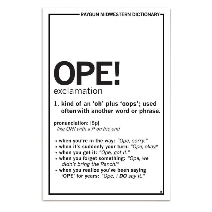 Ope Definition Poster for wholesale by RAYGUN