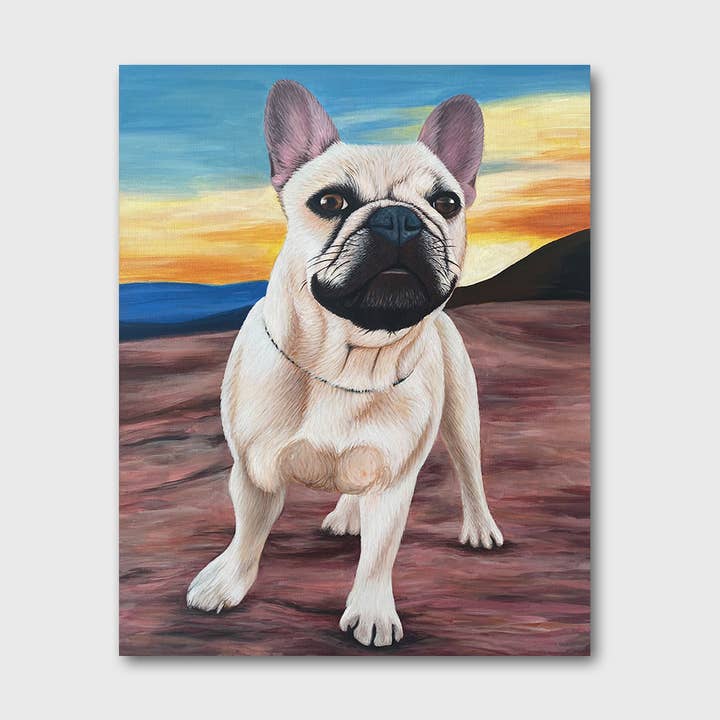 Frenchie Sunset Art Print 8x10" for wholesale by Jeanelle Demers