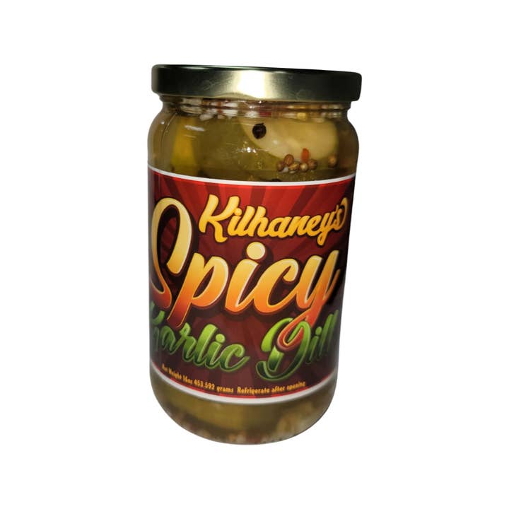Kilhaney's Pickles - Wholesale Pickled vegetables - Spicy Garlic Dill 16oz1