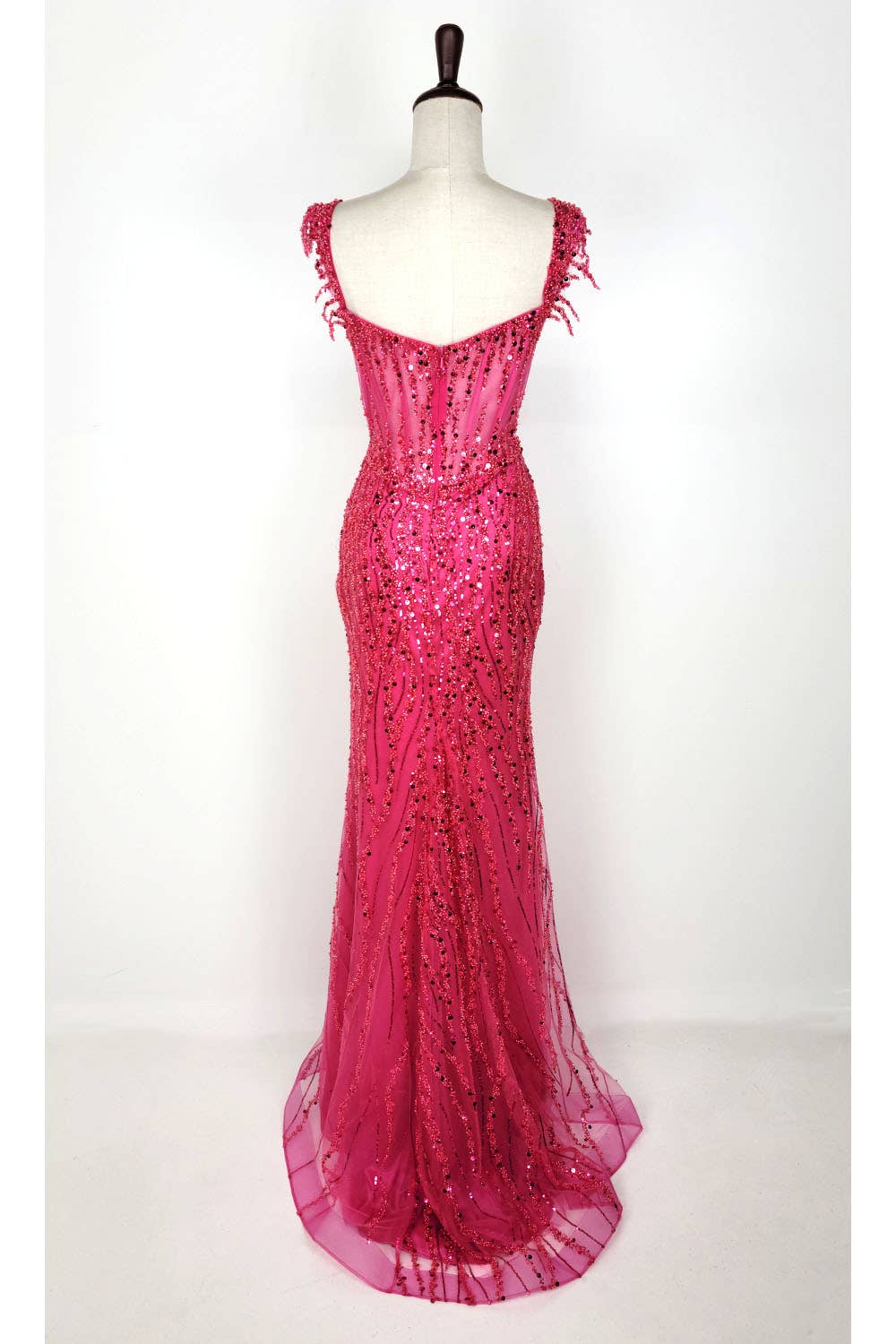 Chicas - Wholesale Gown - Women's - Off the Shoulder Sequin and Bead Long Dress C33170